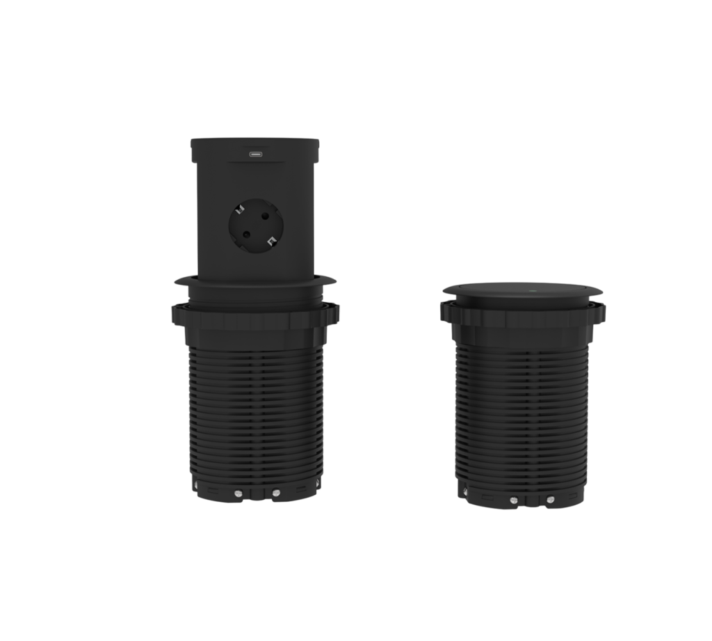 4-Sided 4-Outlet Pneumatic Pop-Up Socket