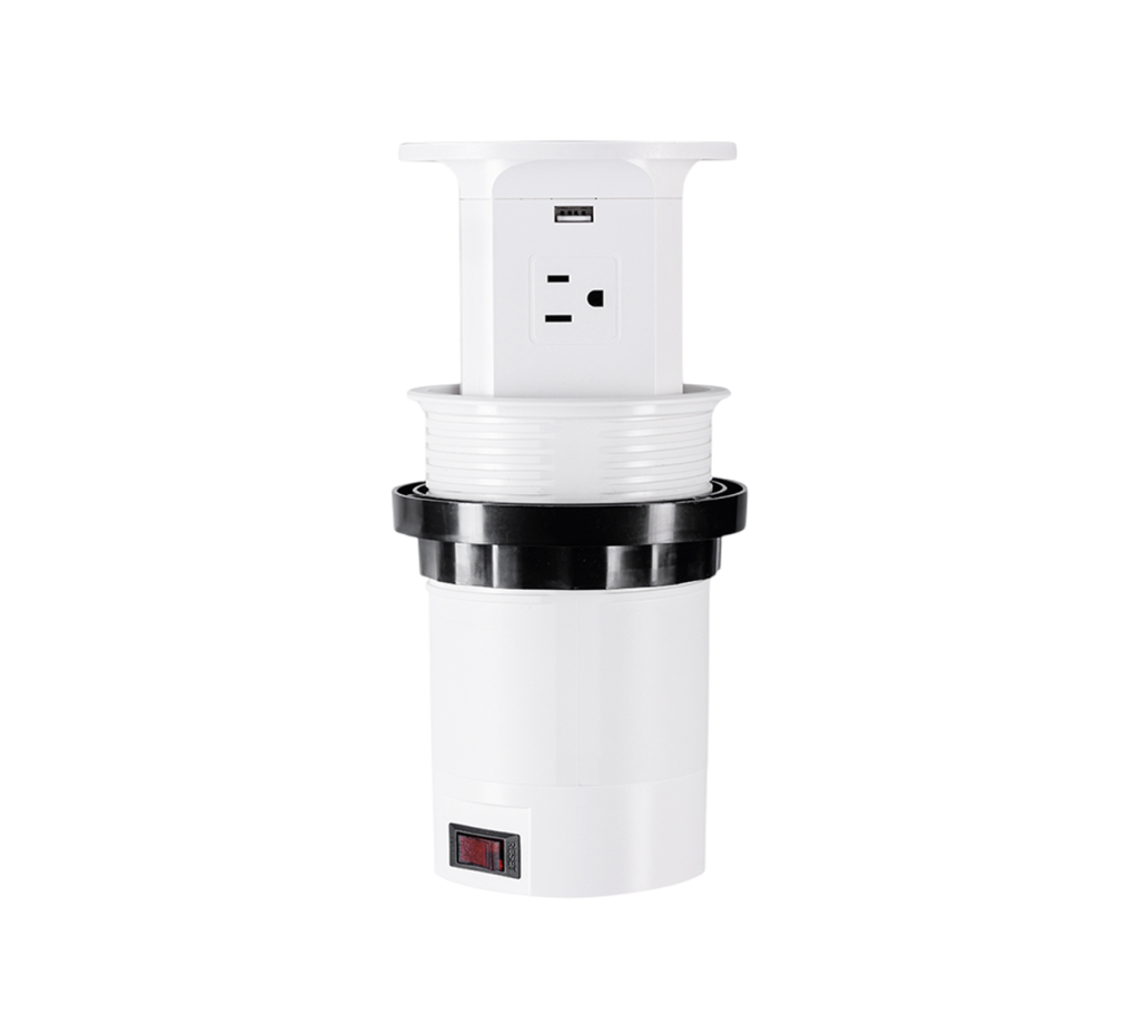 4-Sided 4-Outlet 20W Pneumatic Pop-Up Socket