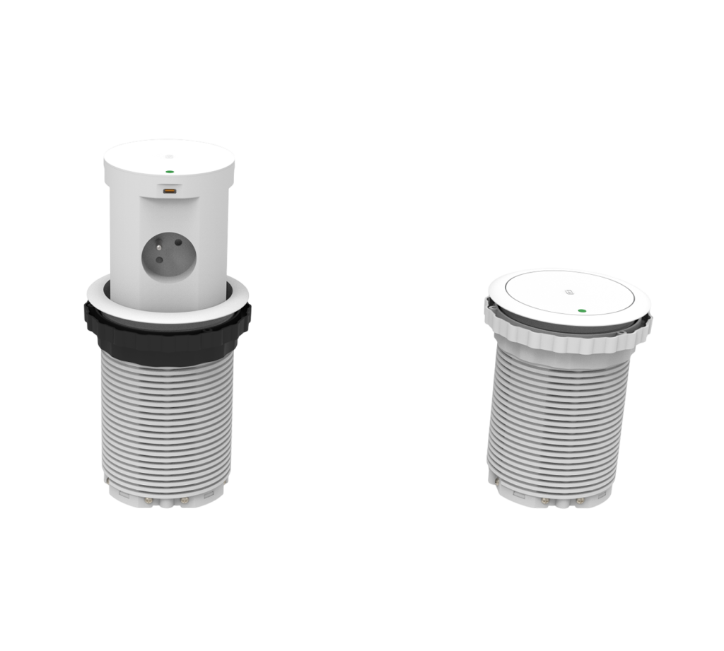 French Standard 4-Sided 5-Outlet Pneumatic Pop-Up Socket