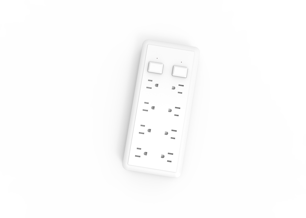 8-Outlet US Power Strip with Dual Switches, Dual-Row Design