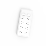 8-Outlet US Power Strip with Dual Switches, Dual-Row Design