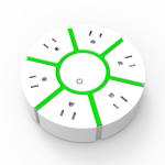 6-Outlet US Power Strip, Rotating Pinwheel Design