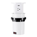 Pneumatic Pop-Up Socket with 4 US Outlets & USB Fast Charging (Relocatable Power Tap)1A1C