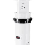Pneumatic Pop-Up Socket with 6 US Outlets, 2 USB-A & 2 USB-C Charging Ports (Standard Charging) – Relocatable Power Tap