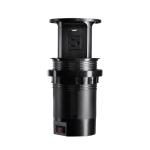 4-Sided Chinese Standard Pop-Up Socket with 4 Outlets, 20W USB-A & USB-C, 10W Wireless Charging, Pneumatic Lift, Black